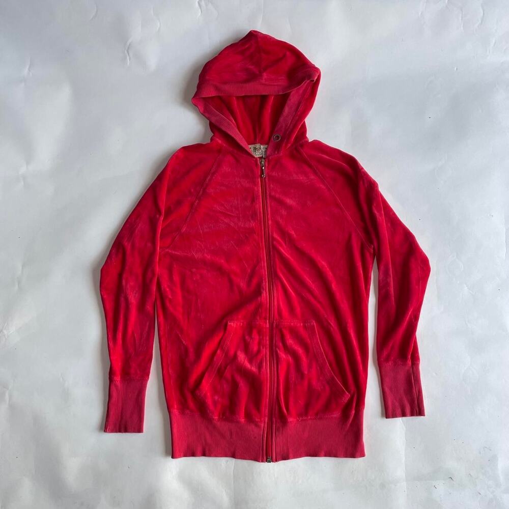 : vintage juicy couture red zip up hoodie jacket size medium